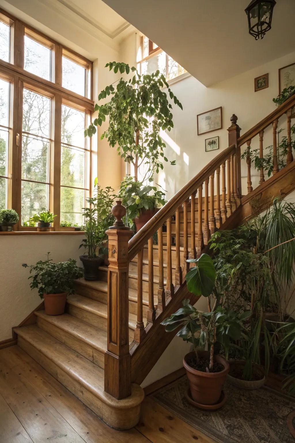 Warm and welcoming with original wood hues.