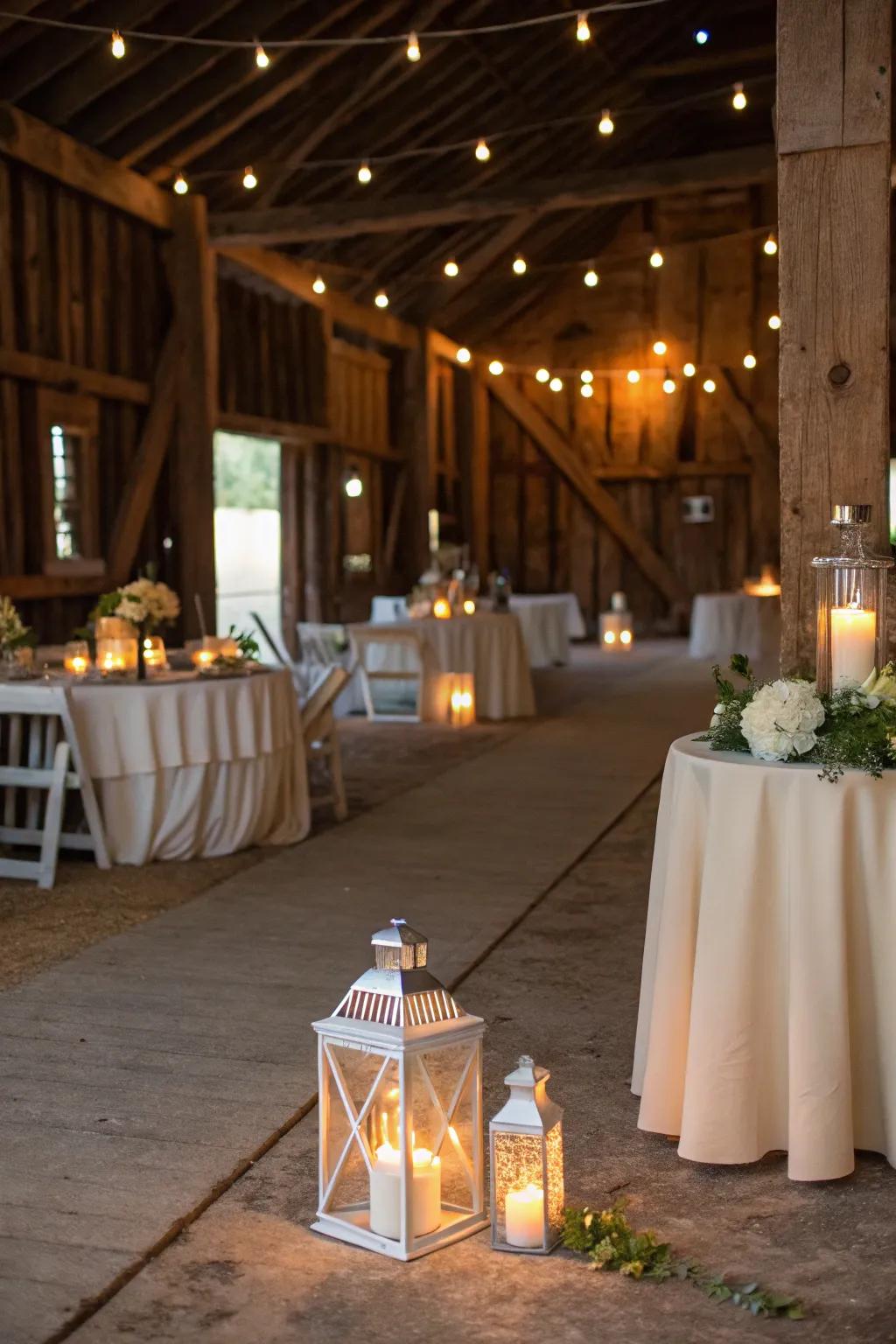Lamps and lights enhance the cozy feel of barn settings.