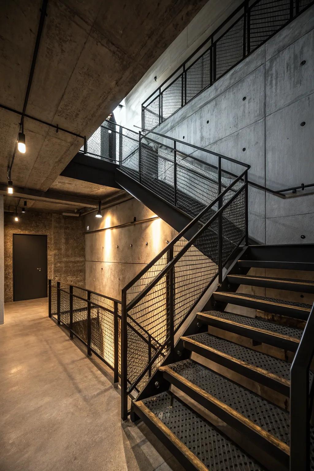 Metal embellishments provide a modern, factory-inspired vibe.