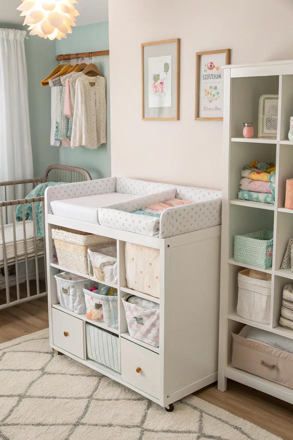 Combine style and practicality with a bassinet that offers storage.