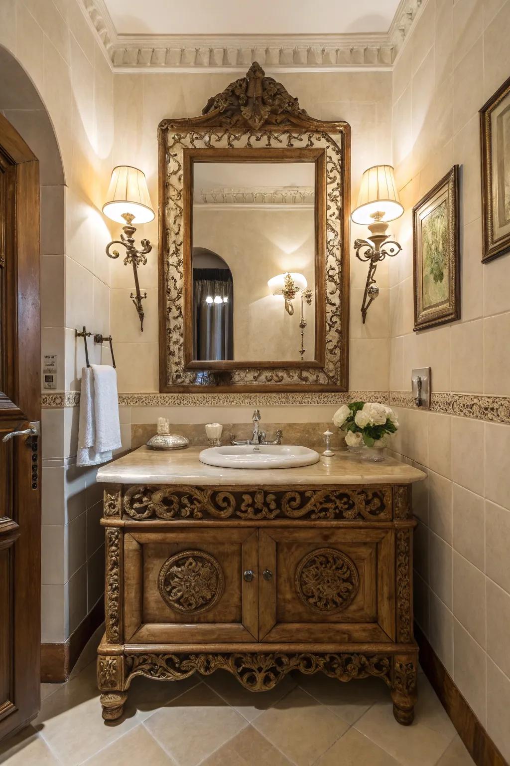 Classic mirrors can incorporate appeal and individuality to your bathroom.