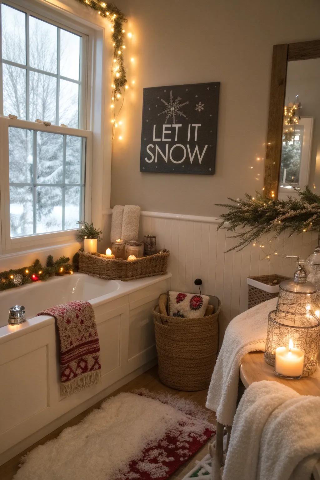 Celebrate the seasons with theme-based bathroom signs.