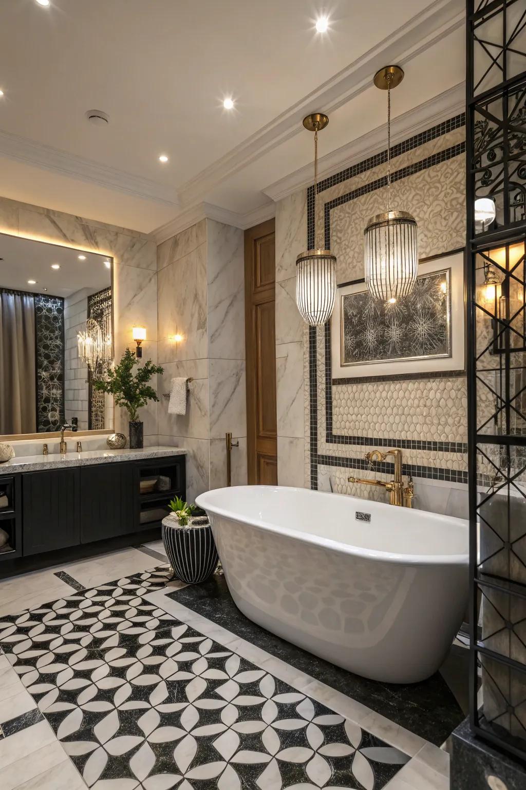 Striking elegance with black and white tiles