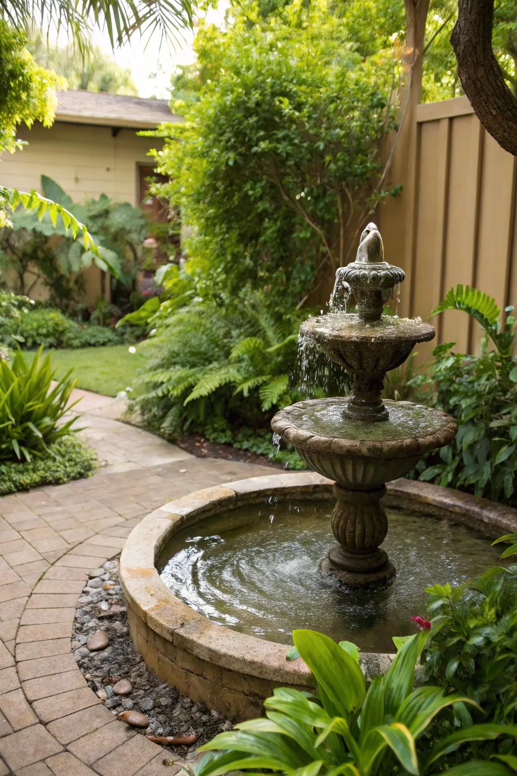 Water features introduce peace and a hint of the ocean’s melody.