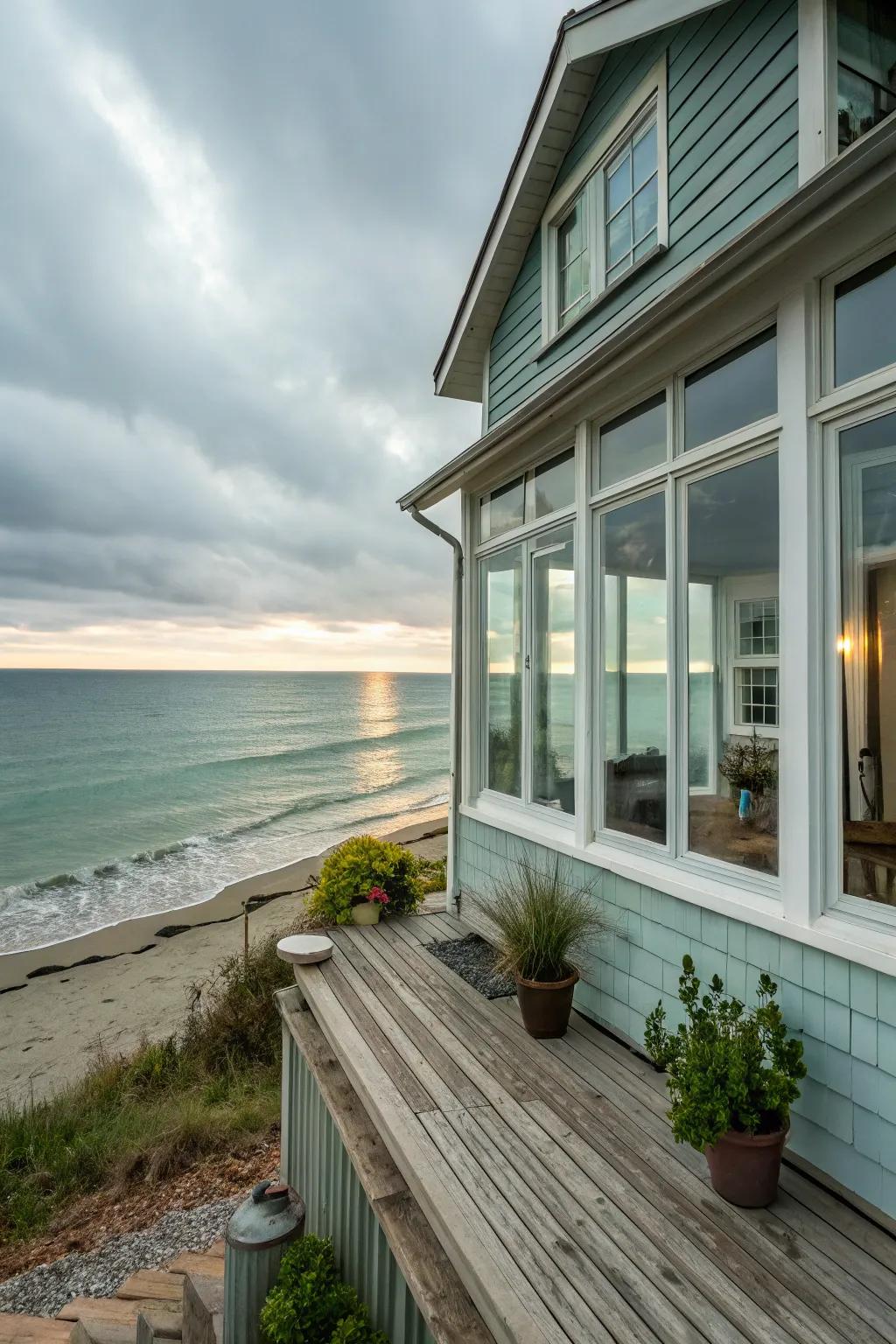 Expansive windows deliver stunning scenery and a connection to the outdoors.