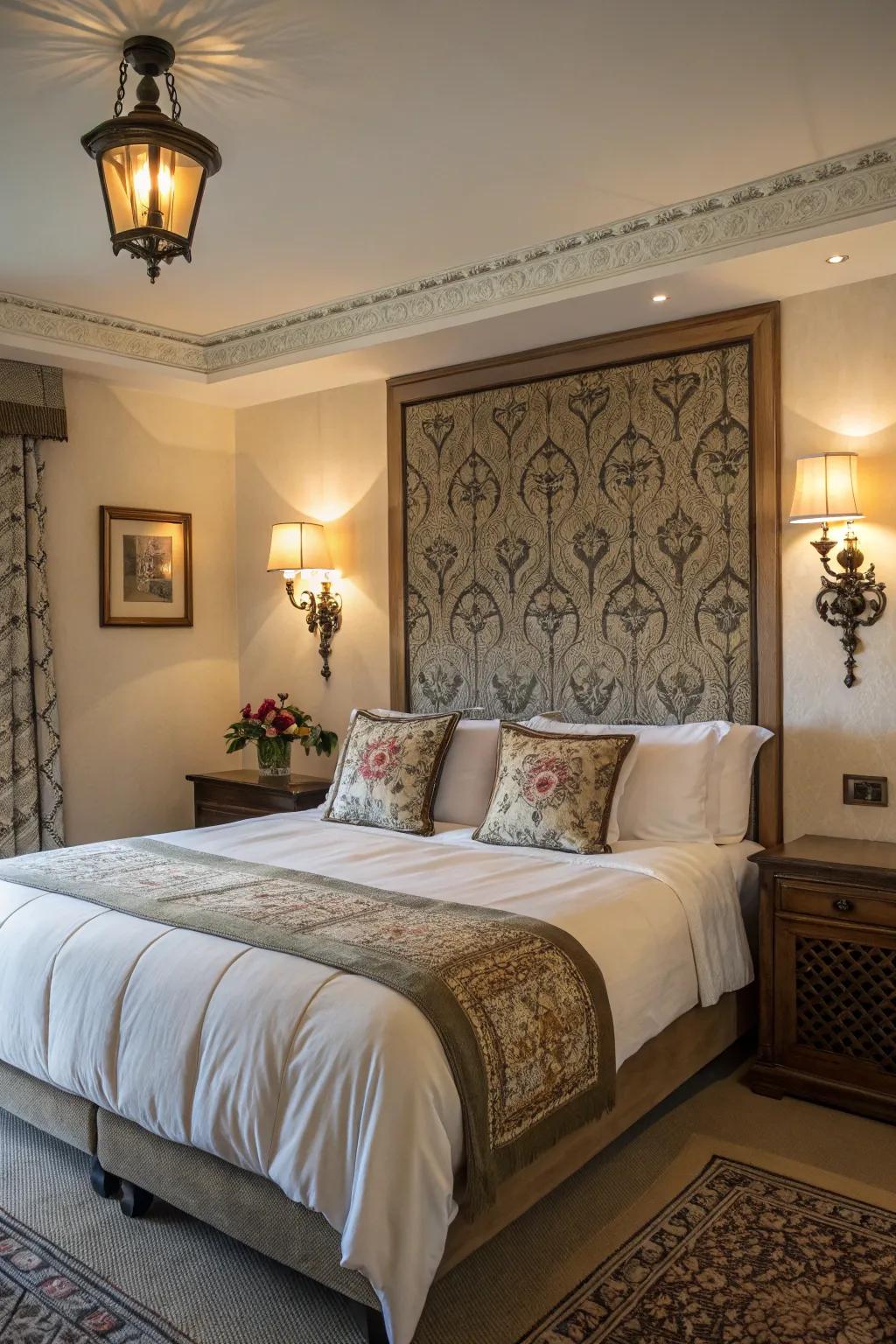 Wall lamps provide intimate lighting.