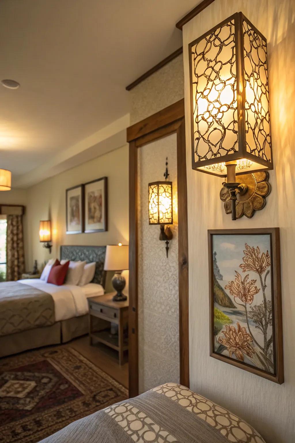 Lighting choices can alter your bedroom's feel.