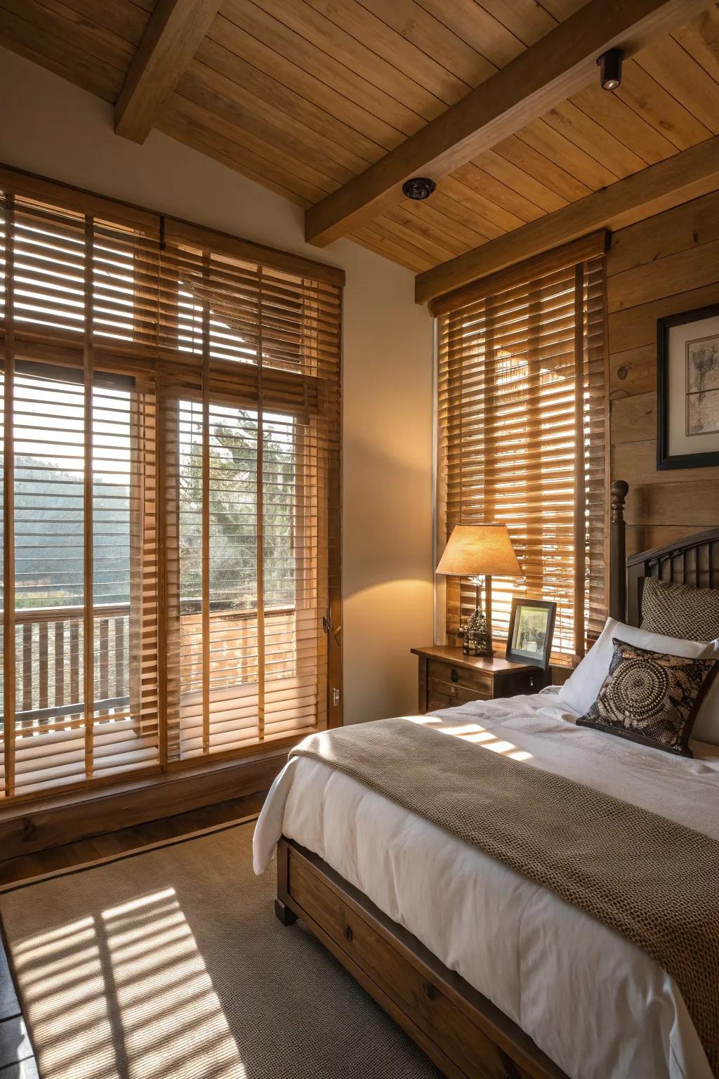 Timber Venetian coverings offer a combination of practicality and classic design.