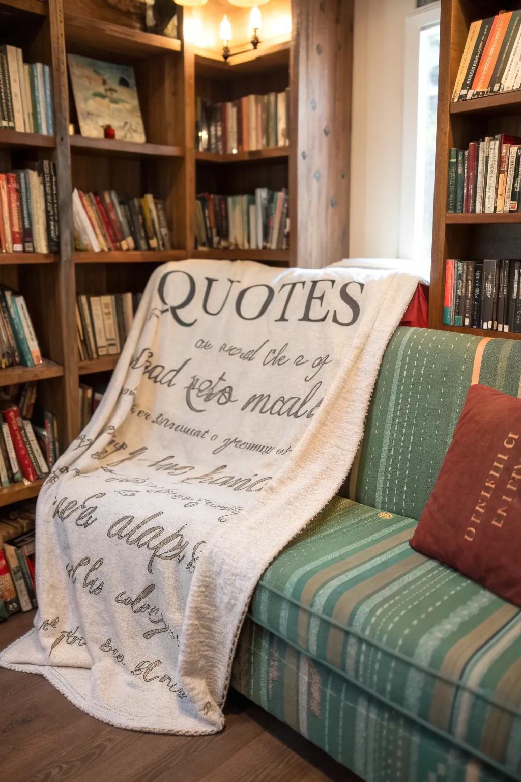 A personalized saying throw for inspiration and warmth.