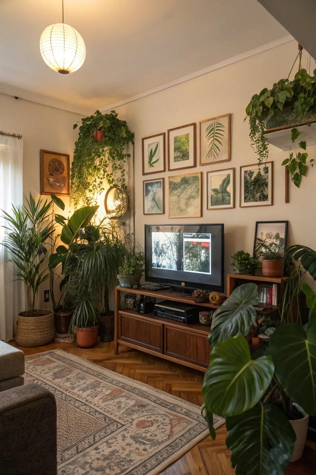 Decorative accents personalize your TV area.