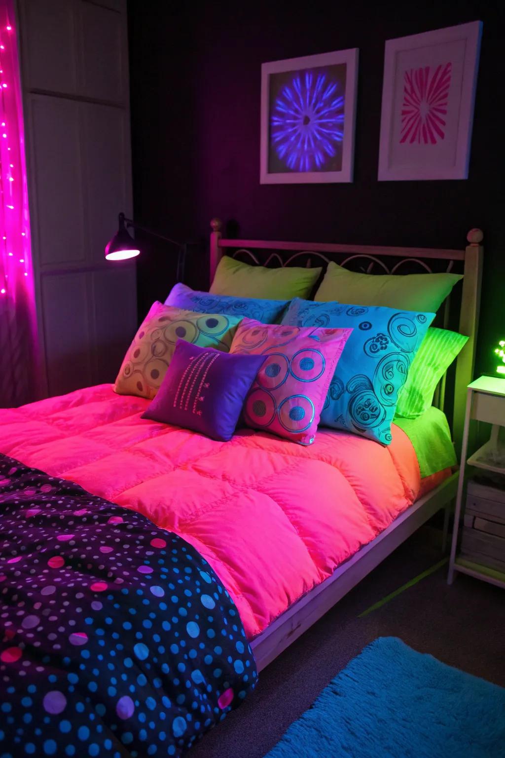 Understated neon touches can transform your bedroom into a tranquil retreat.