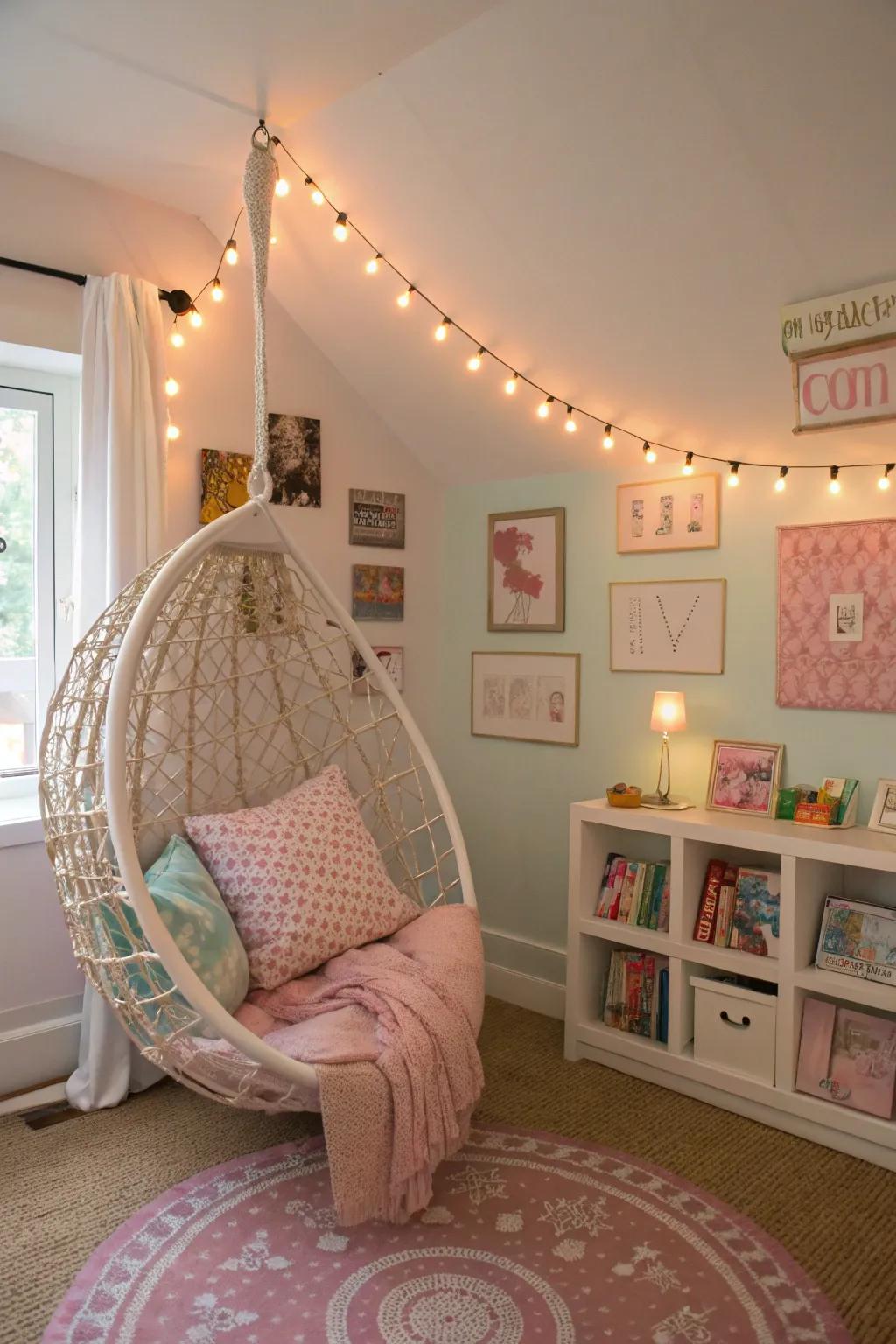 A comfy reading corner is ideal for chilling out and reading.