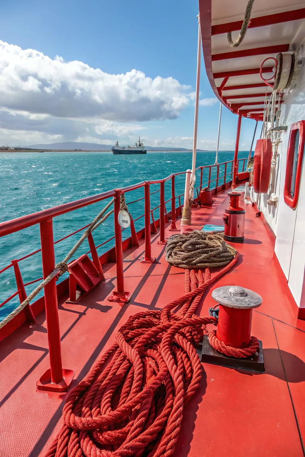 Daring red accents inject energy into your deck.