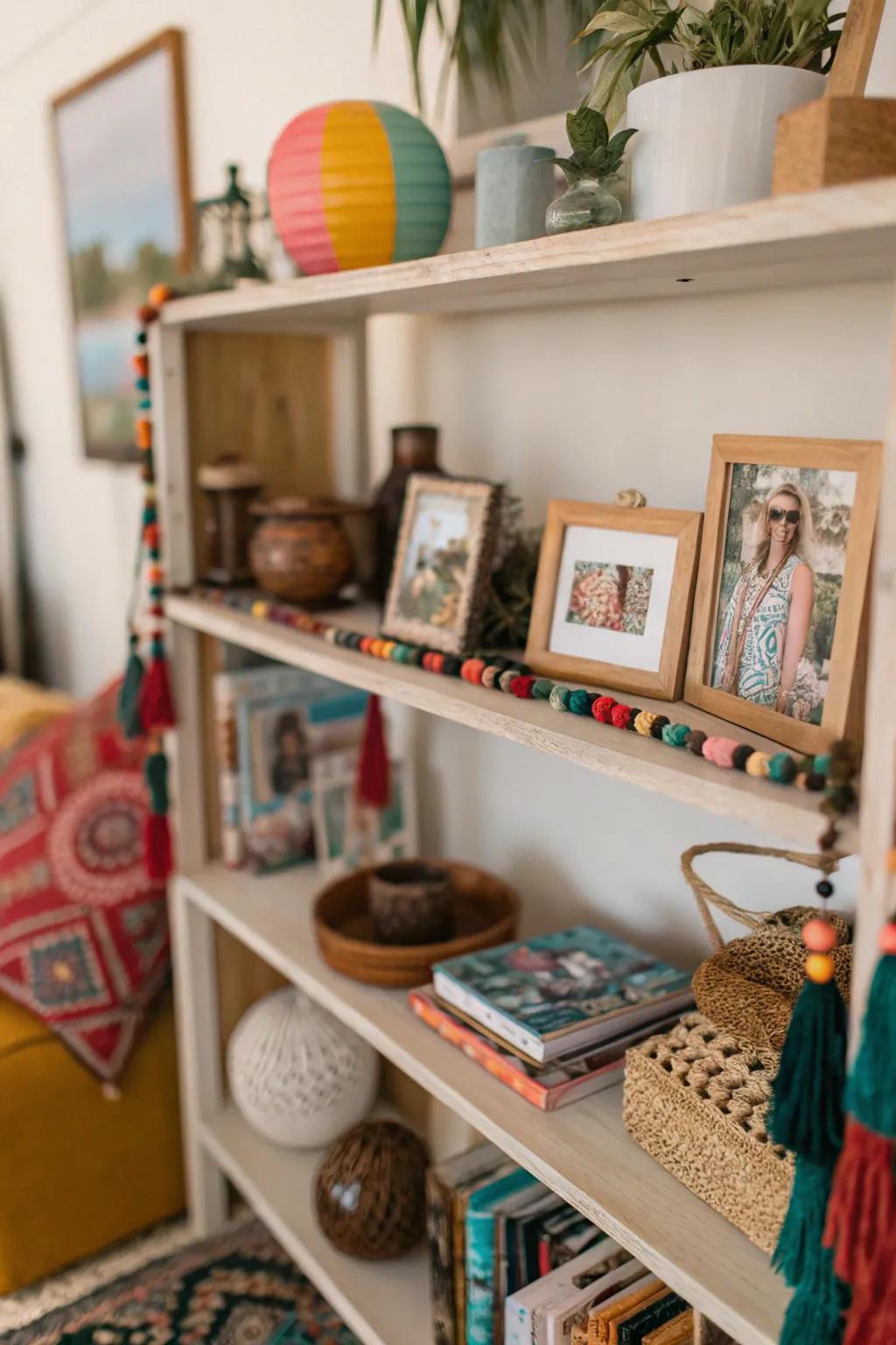 Personalize your shelves with meaningful items.