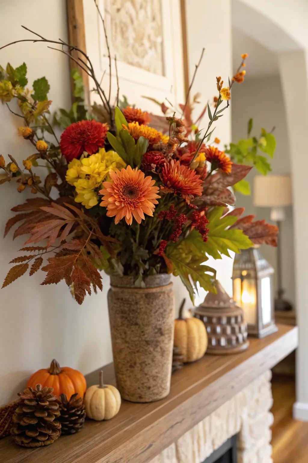 Seasonal arrangement capturing the essence of fall.