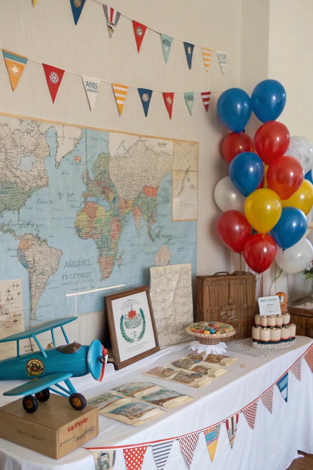 A timeless aeroplane-inspired baby shower poised for takeoff
