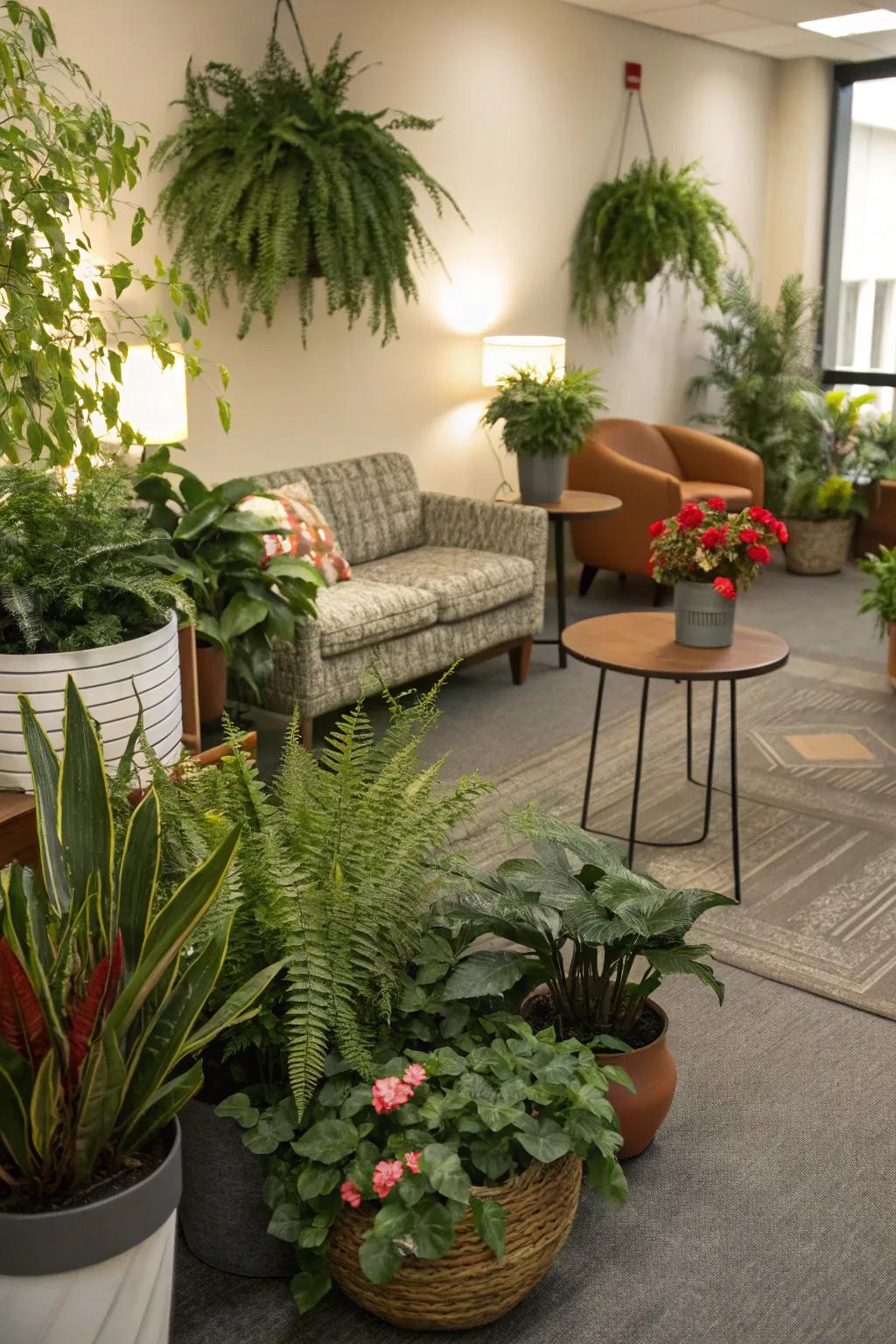 Plants introduce vitality and freshness to any area.