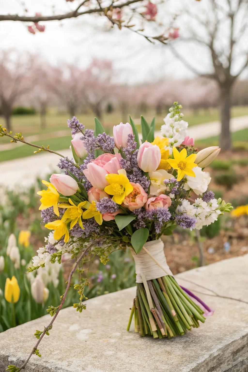 A bouquet that perfectly embodies the essence of spring.
