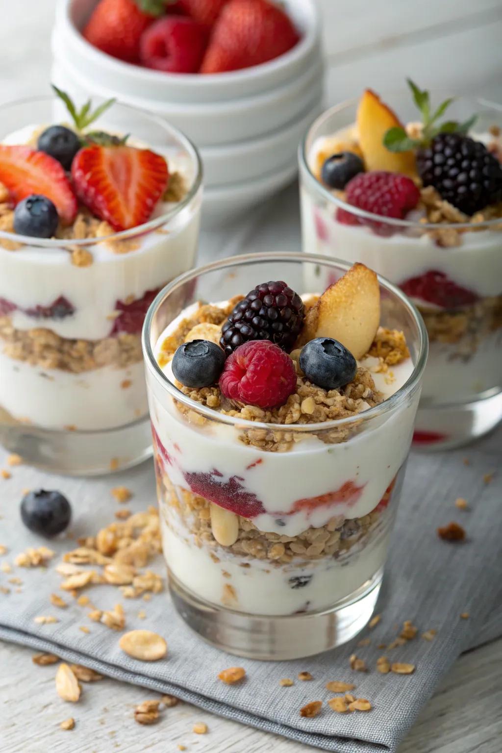 Wholesome layered goodness cups delivering visual charm.