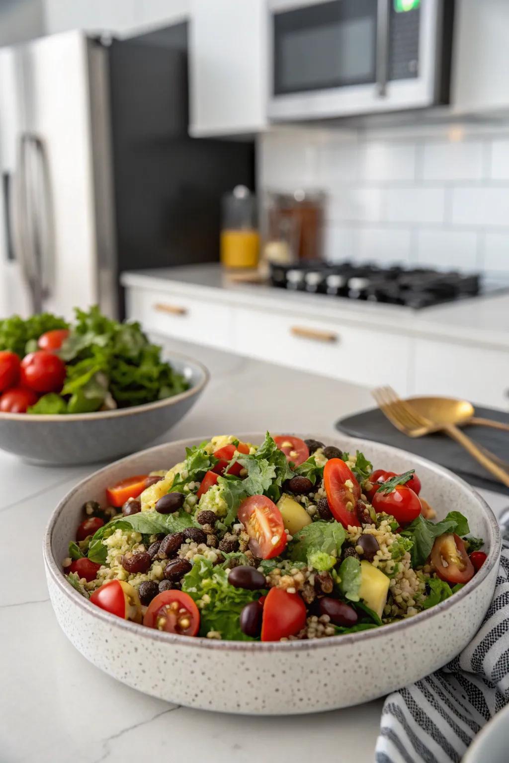 A light and refreshing quinoa and black bean salad, great for any occasion.