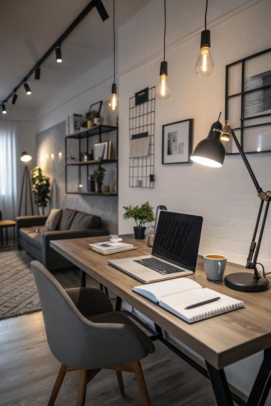 Enhance productivity in your home office through SpotOn light illumination.