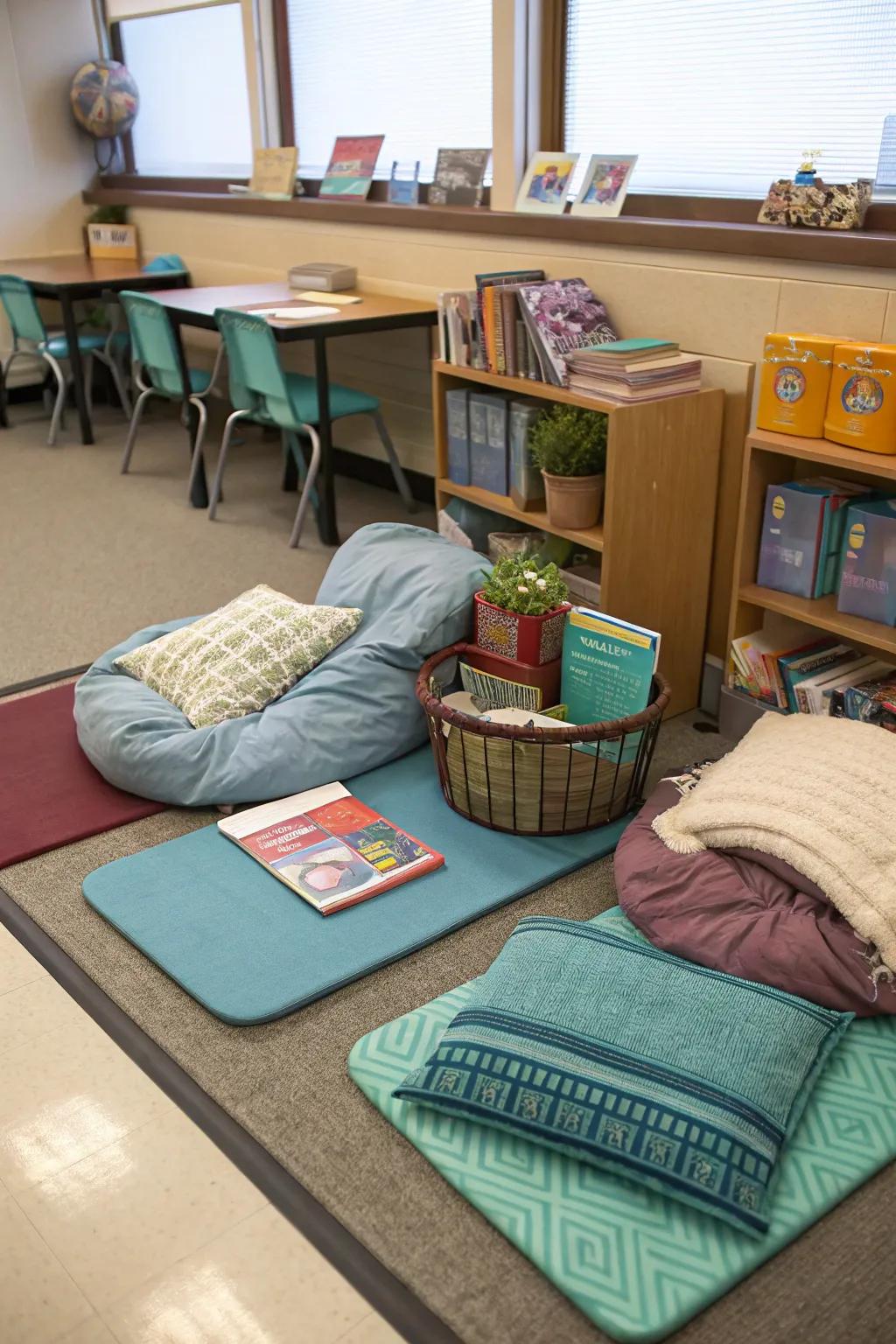 Mindfulness spaces offer students a place for quiet reflection.