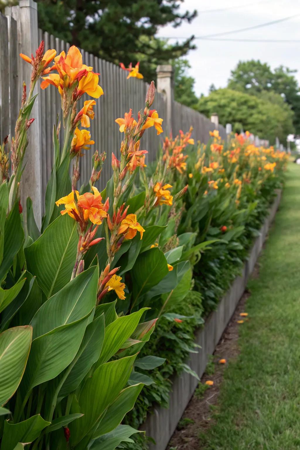 Employ canna lilies as a natural privacy screen.