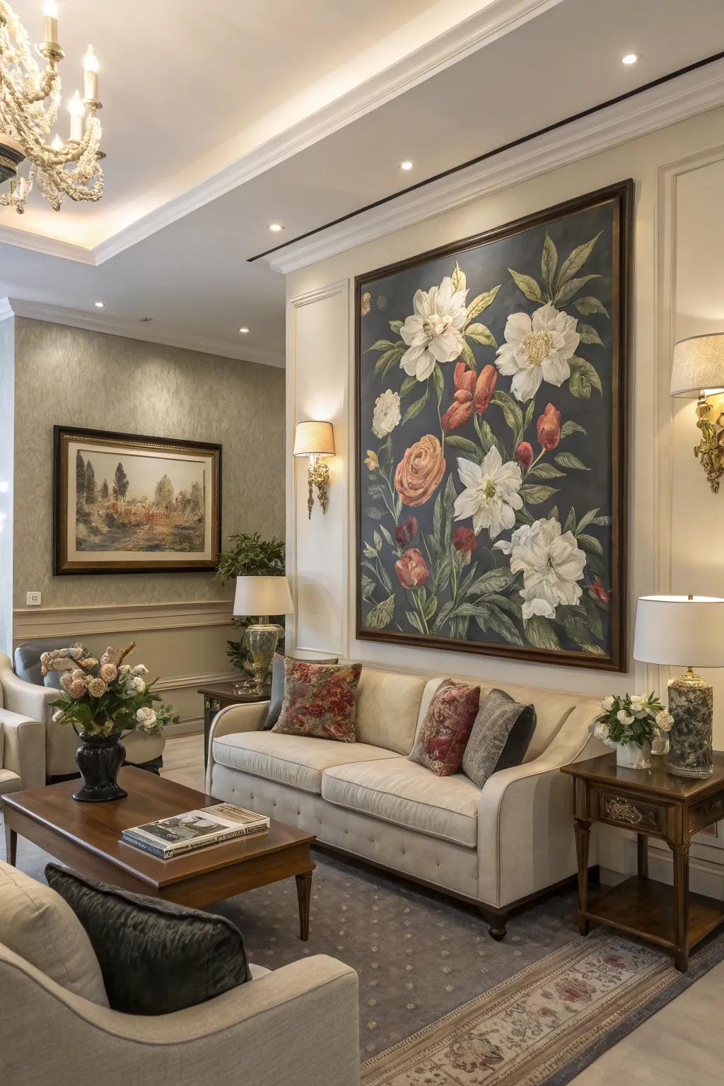 Floral art has elegance and charm.