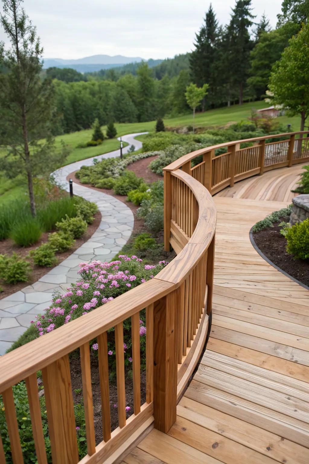 Add a touch of sophistication using curved railings.