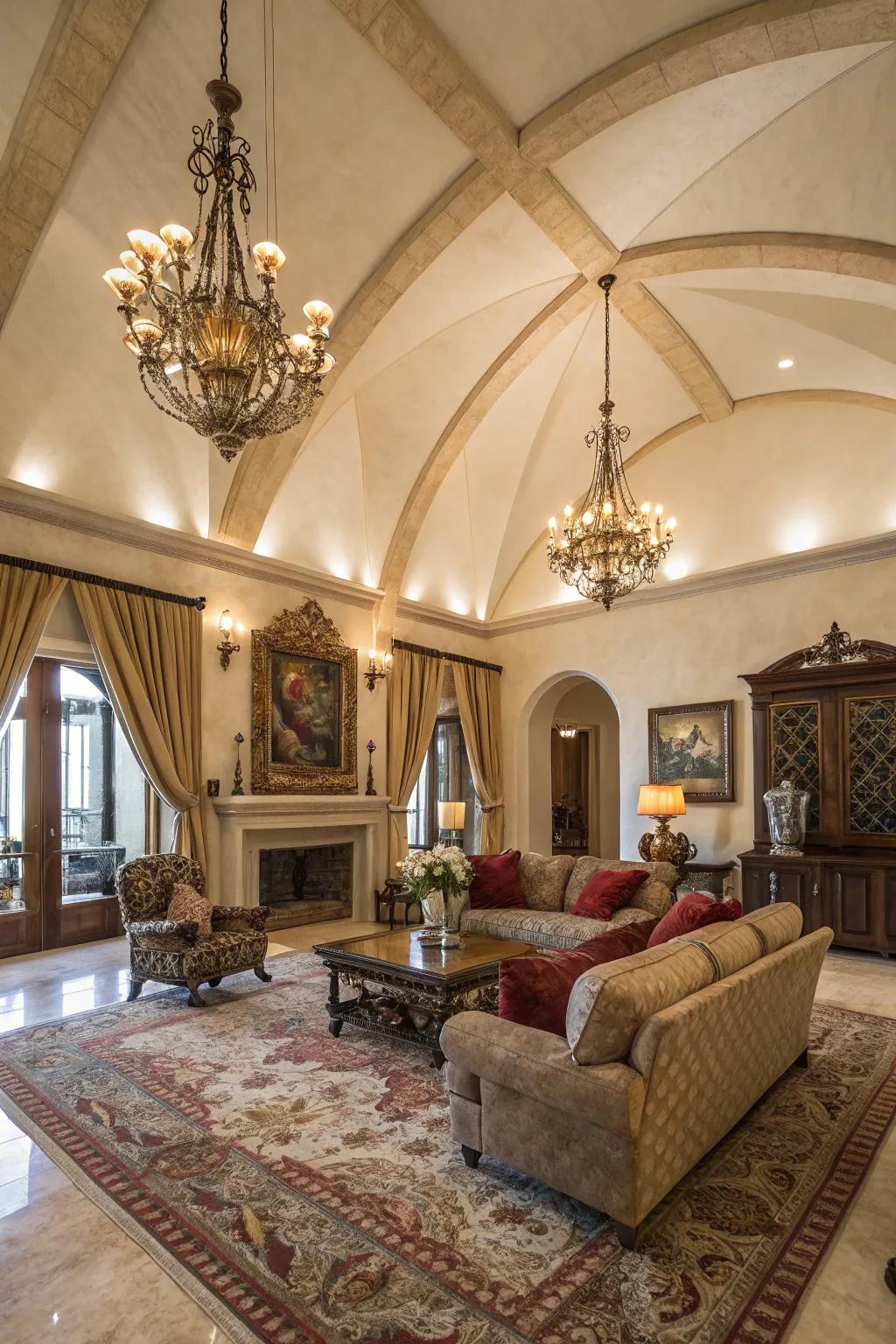 Realize grandeur via soaring ceilings.