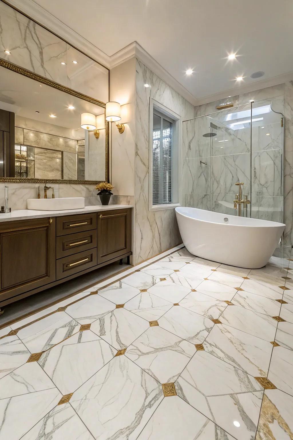 Luxury vinyl tiles bring sophistication and strength to any space.