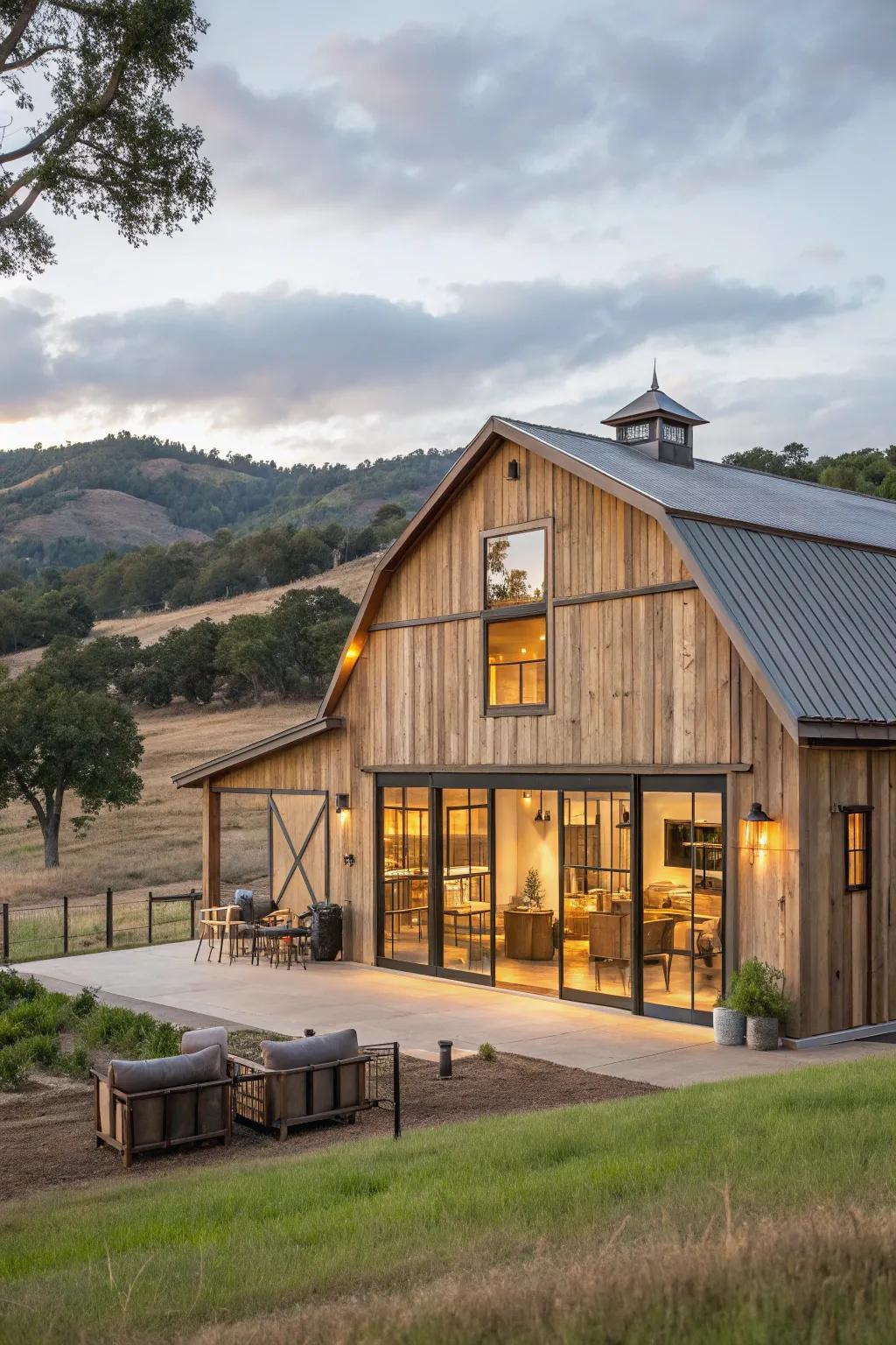 Rustic barn-style home with a perfect fusion of tradition and modernity.
