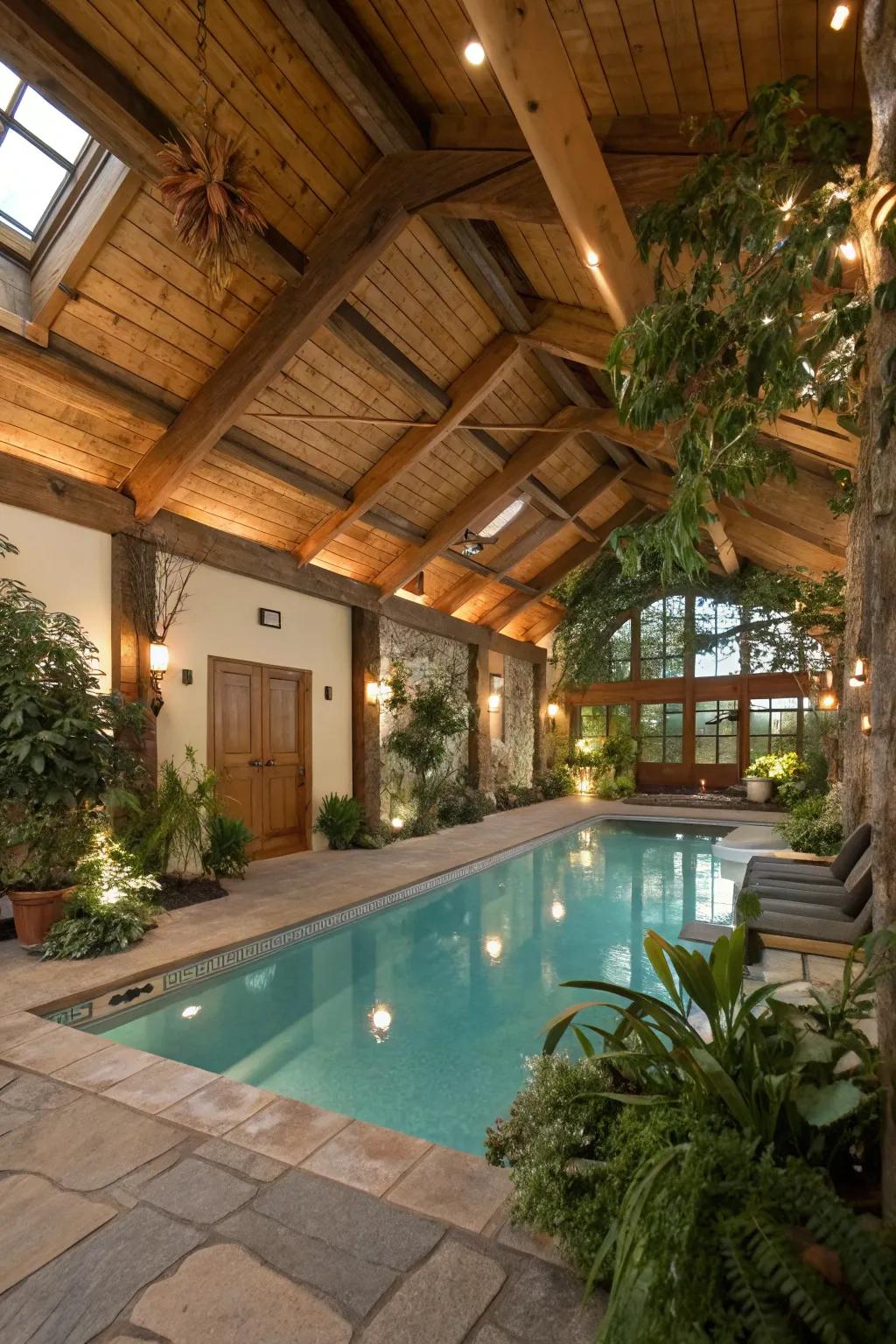 Your pool area will feel warmer and have more character with wooden elements.