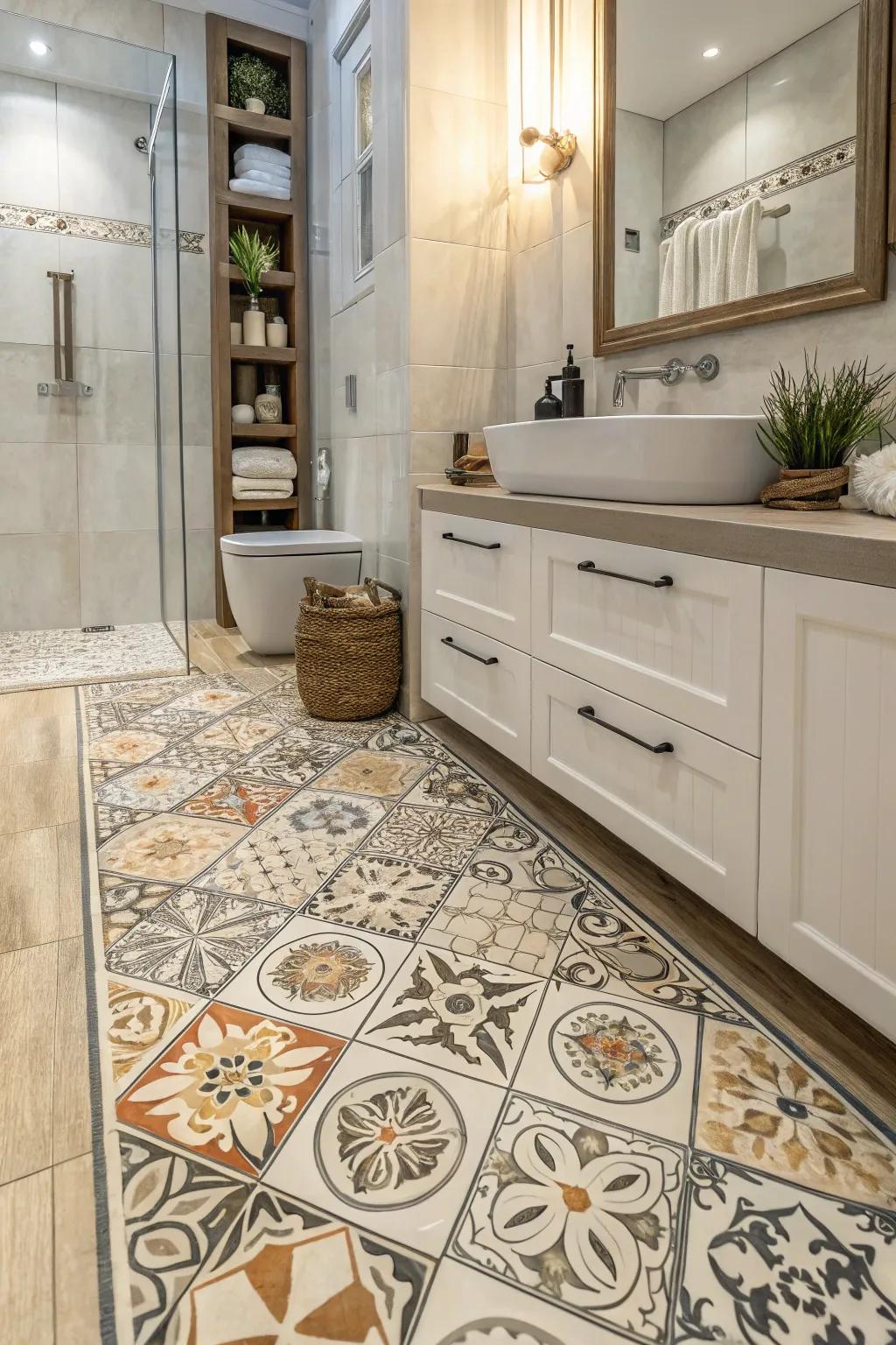 Premium vinyl tiles enable limitless design possibilities.