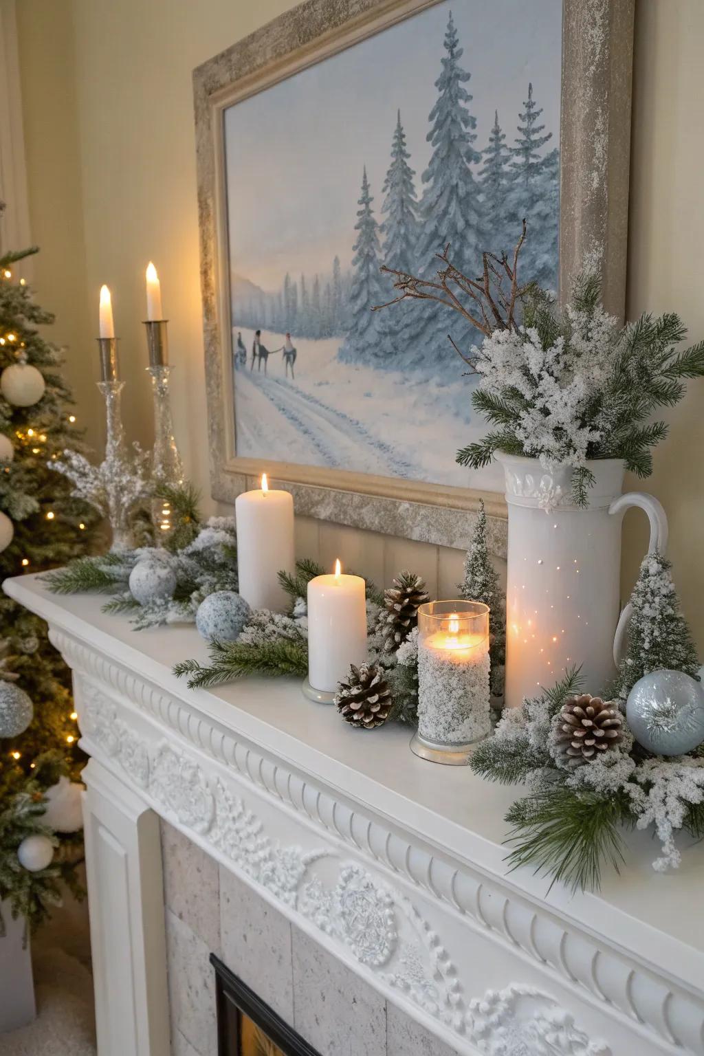 Forge a bewitching wintry domain indoors with snowy ornaments.