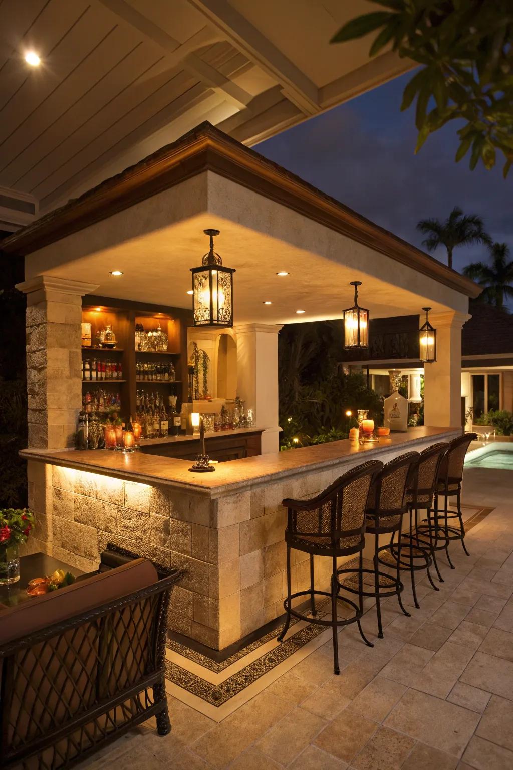 Atmospheric illumination creates the ideal setting for unwinding.