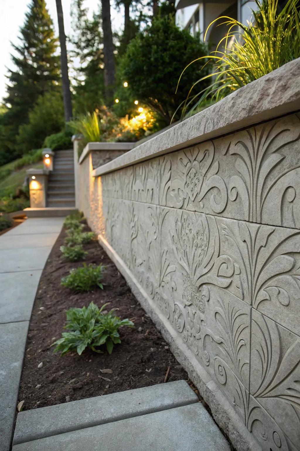 Textured treatments impart a hint of sophistication to concrete structures.