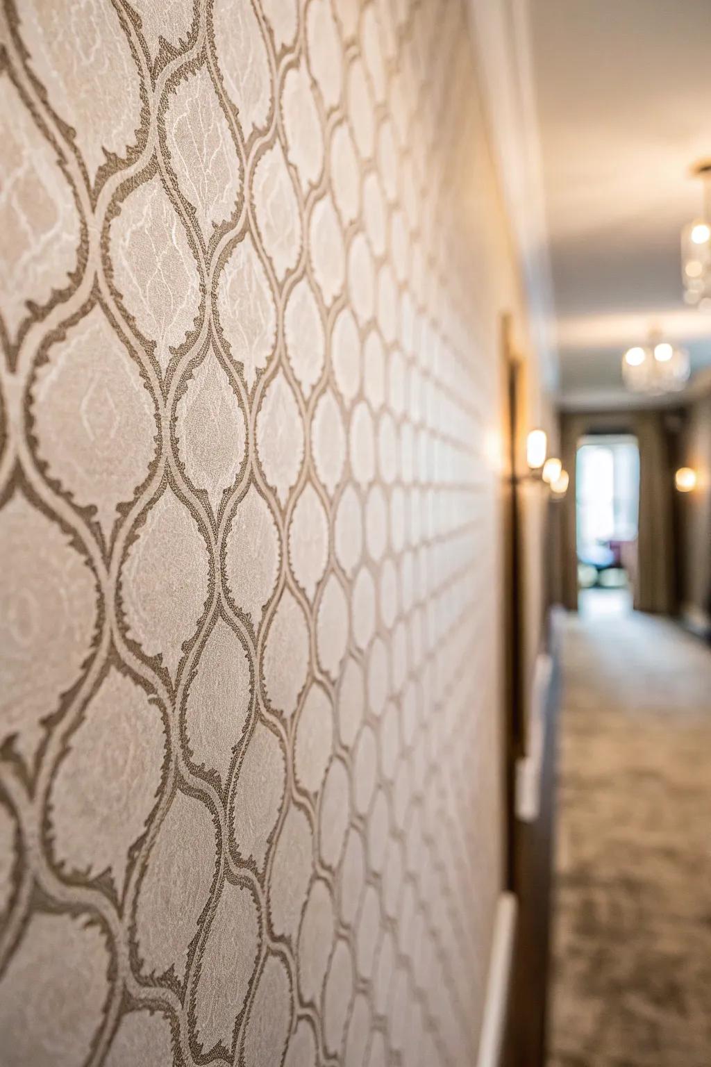 Embossed wall linings add instant personality.