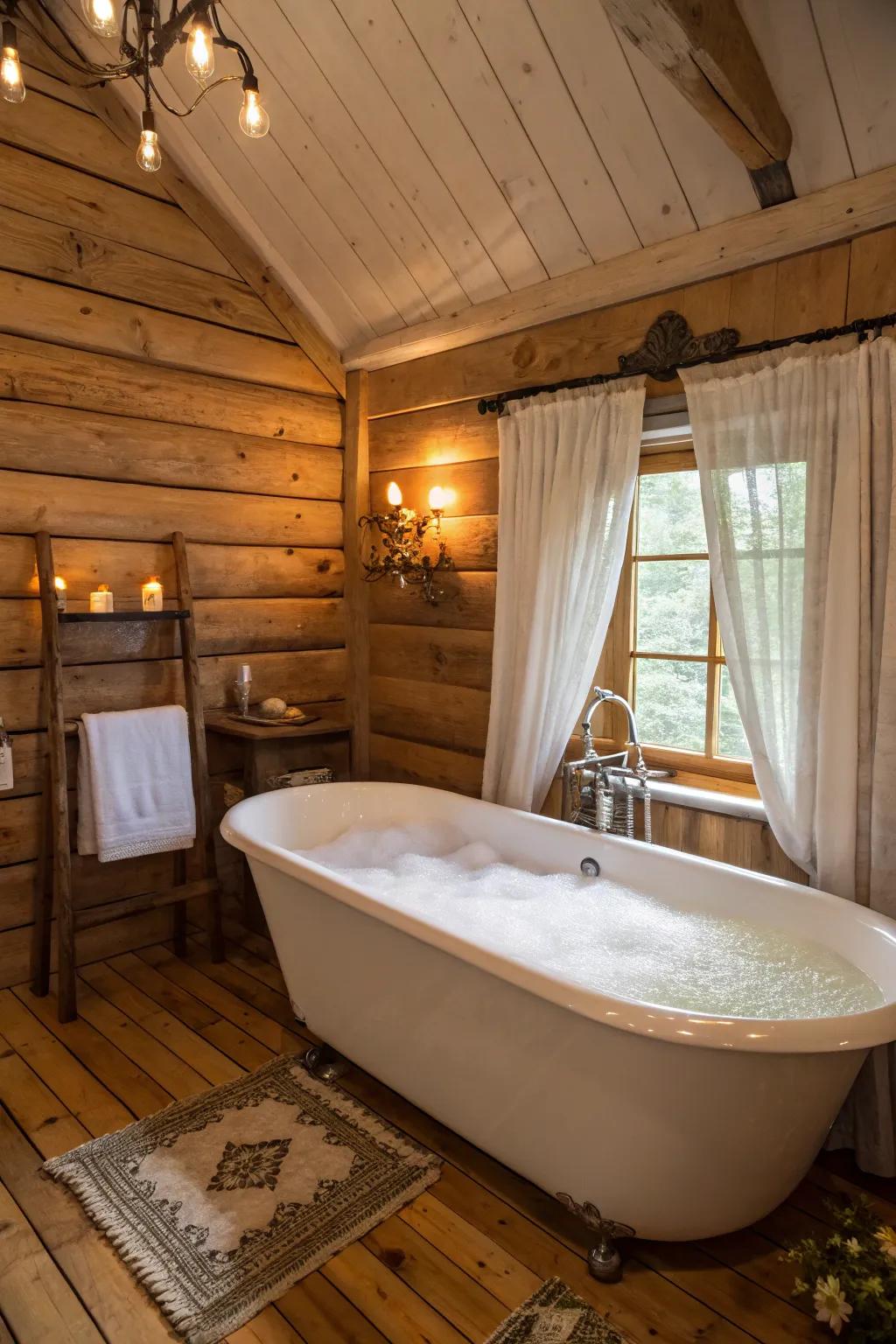A detached bathtub establishing a lavish focal point
