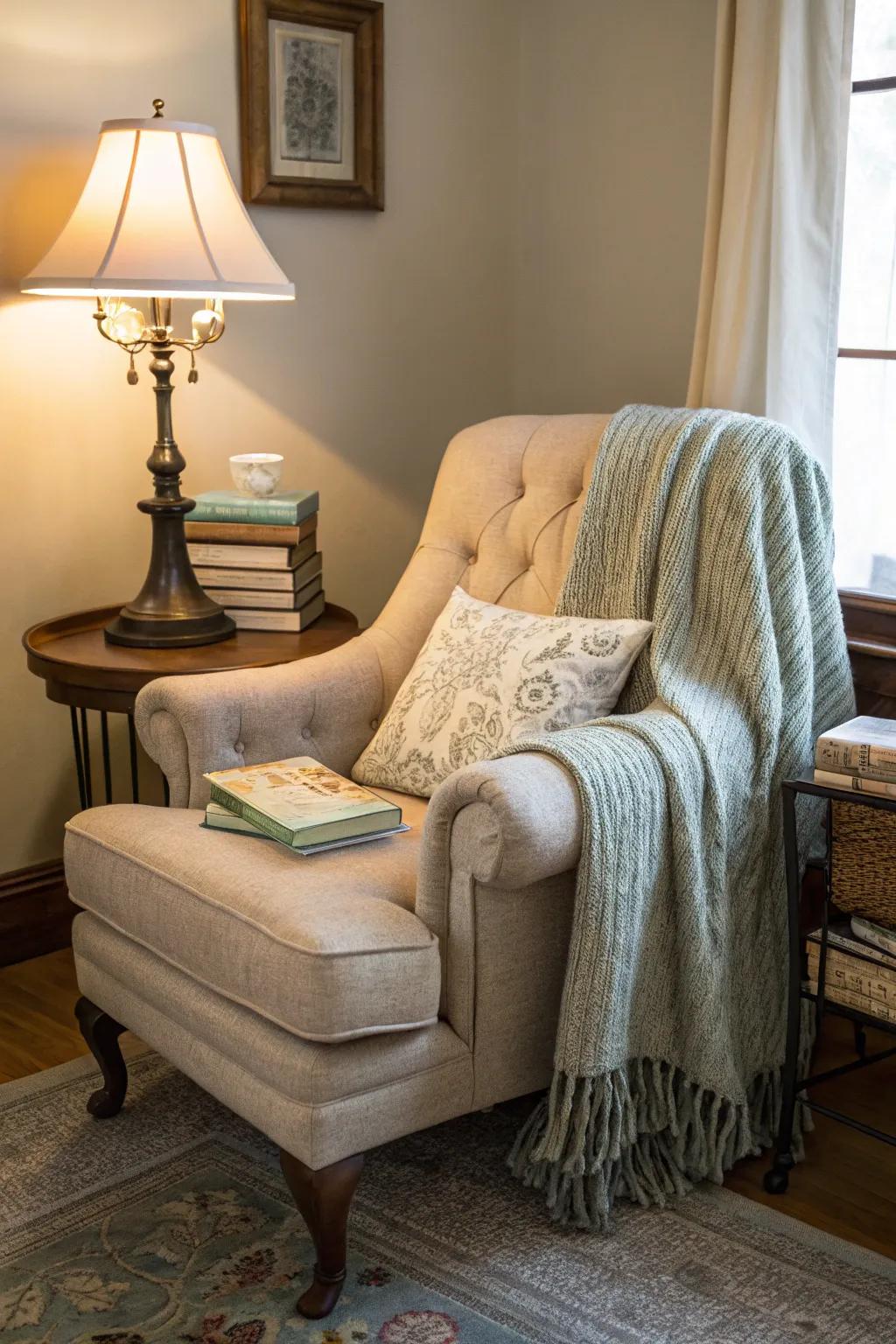 A reading nook is a great place to relax and unwind.