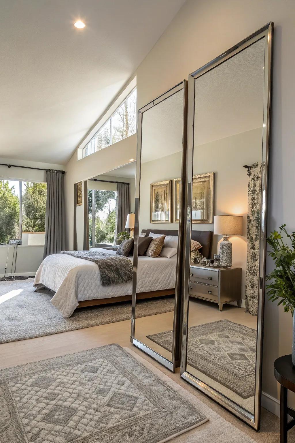 Mirrors and reflective surfaces expand the light and space in your room.