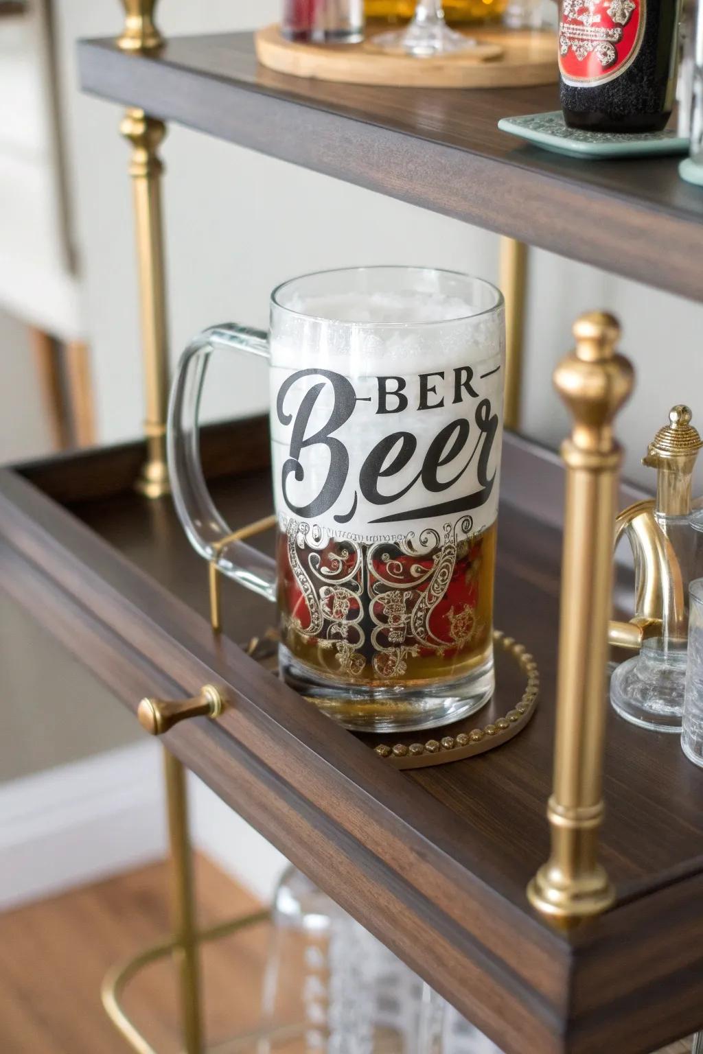 Creative typography brings artistic flair to beer mugs.