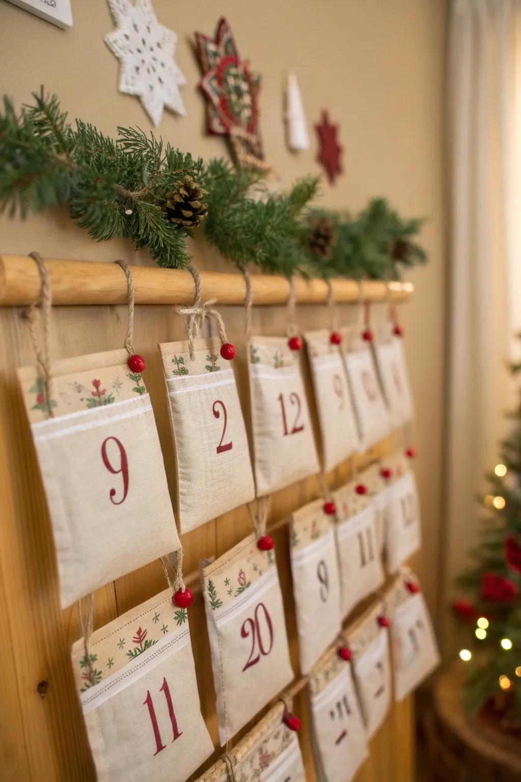 A festive advent calendar keeps the holiday excitement alive.