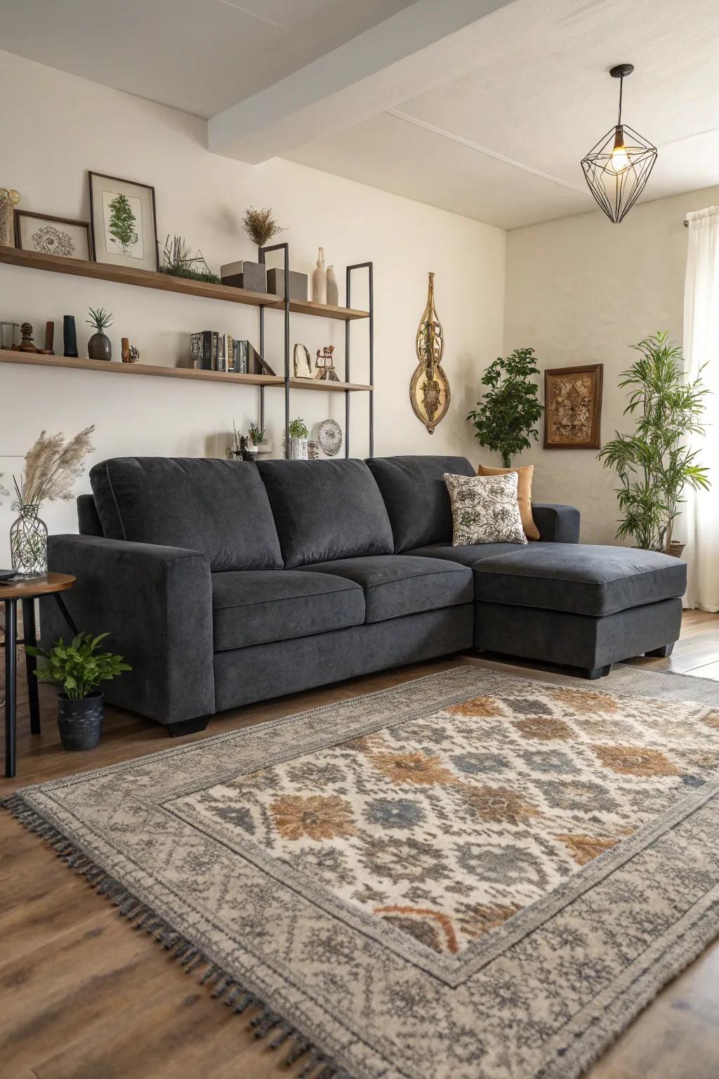 An area rug can help define and secure your space.