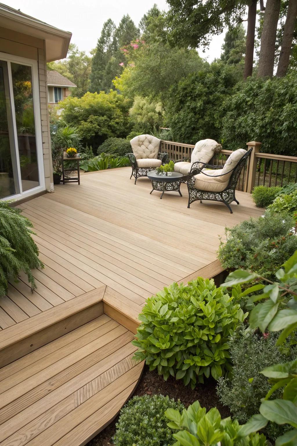 Pecan decks blend beautifully with natural surroundings.