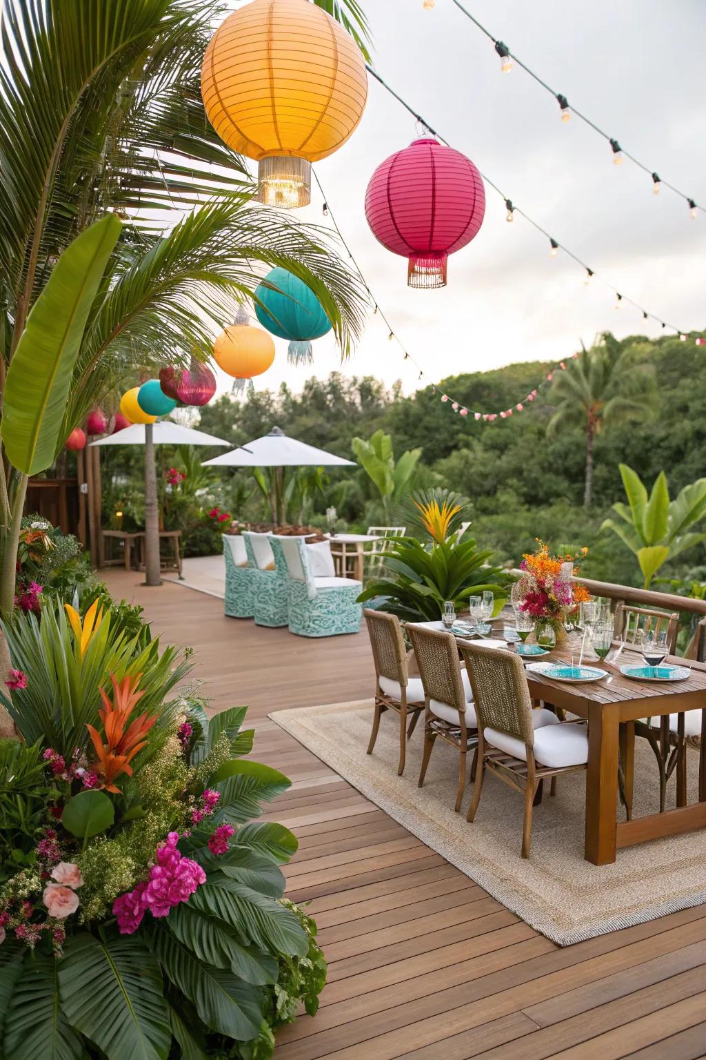 Themed decorations bring a unique vibe to your deck celebration.