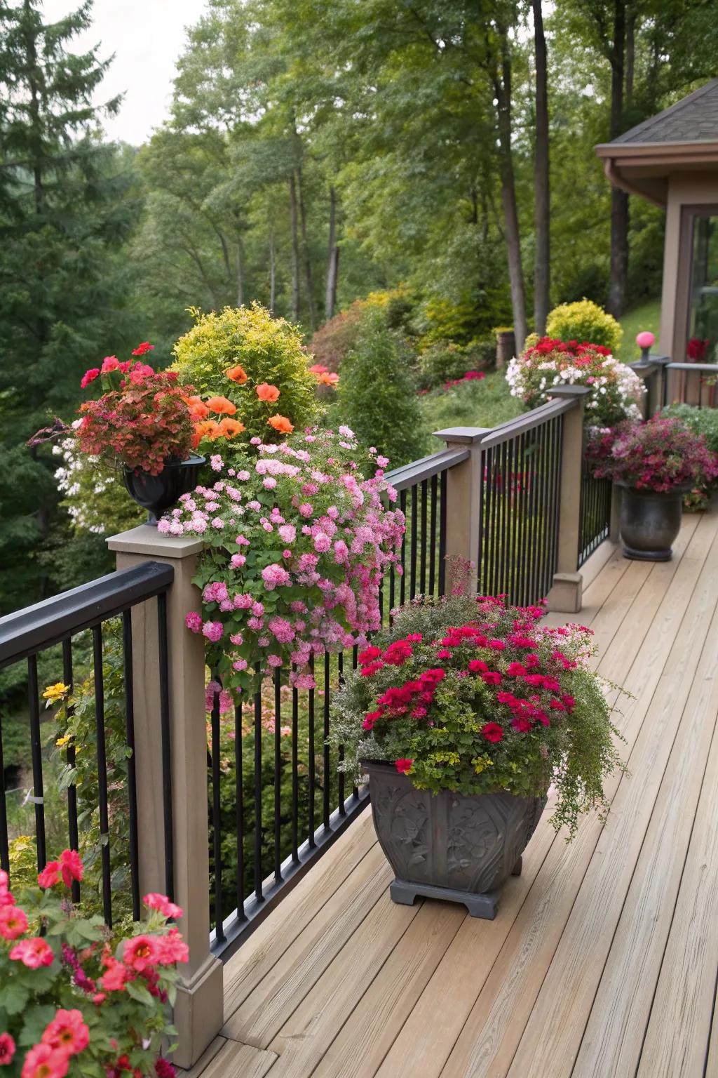 Planter railings introduce a hint of nature to your deck.