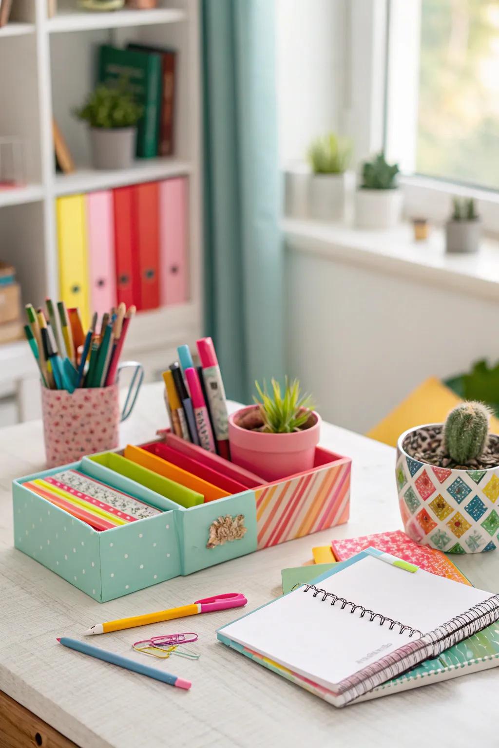 Brighten up your desk with bursts of color.