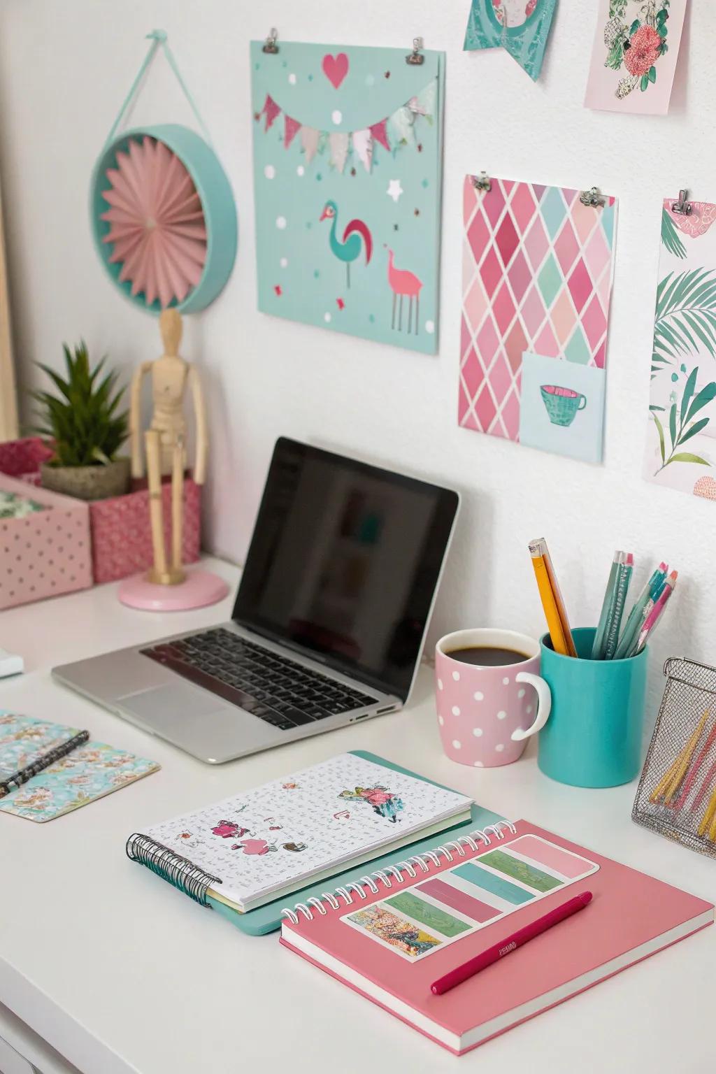 Personalize your workspace with themed decor.