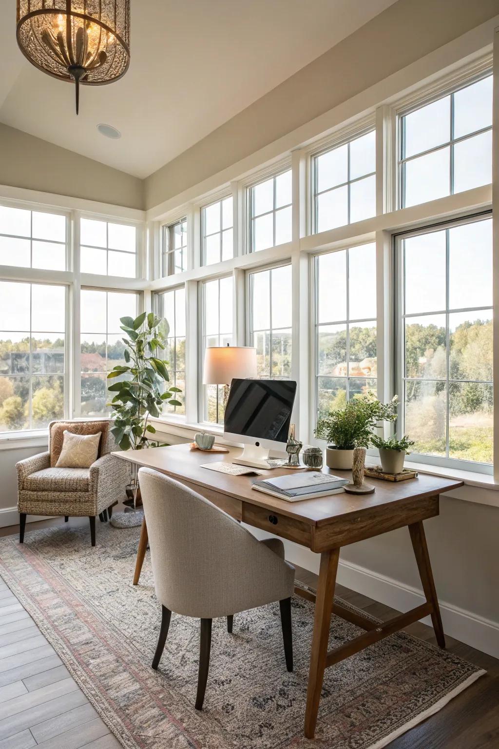 A bright and cheerful space with plenty of natural light.